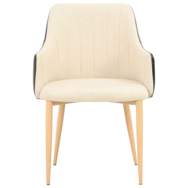 vidaXL Esszimmerst&uuml;hle 2 Stk. Schwarz und Creme Stoff
