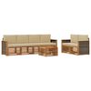 vidaXL Outdoor-Sofagarnitur 7 pcs Natur und Beige Massivholz Akazie