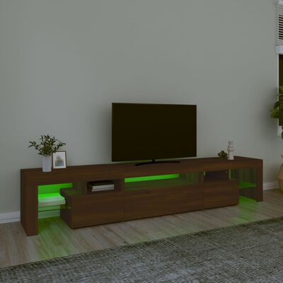 vidaXL TV-Schrank mit LED-Leuchten Braun Eichen-Optik 215x36,5x40 cm