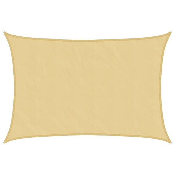 vidaXL Sonnensegel Sandfarbe 6x4 m 100% Polyester Oxford