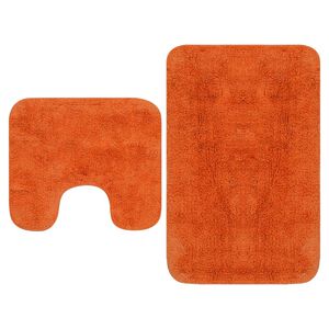 vidaXL Badematten-Set 2-tlg. Stoff Orange