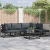 vidaXL Garten-Sofa-Set mit Kissen 5 pcs Schwarz Aluminium