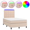 vidaXL Boxspringbett mit Matratze & LED Cappuccino-Braun 120x190 cm