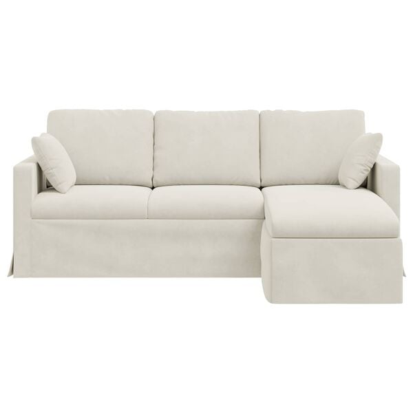 vidaXL Sofa Creme 198 x 134 x 80 cm Samt