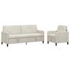 vidaXL Sofa Set mit Stauraum 2 stk. Creme Polyester