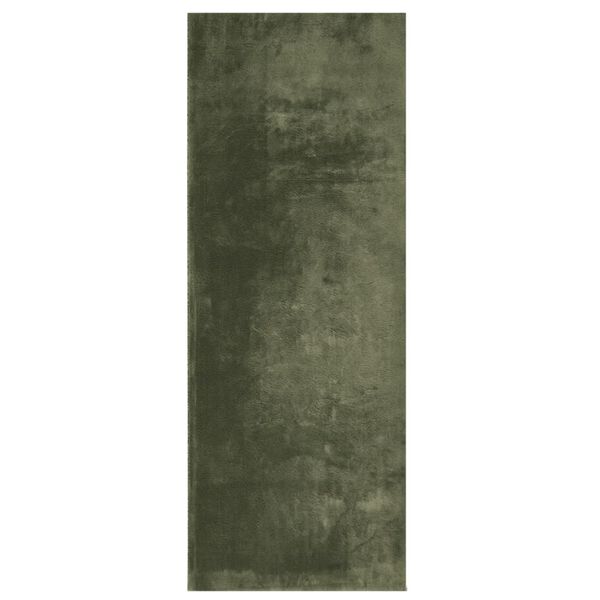 vidaXL Teppich HUARTE Kurzflor Weich und Waschbar Waldgr&uuml;n 80x200 cm