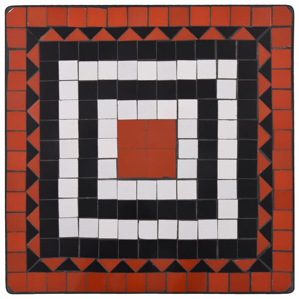 vidaXL 3-tlg. Bistro-Set Mosaik Keramik Terrakotta und Weiß