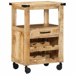 vidaXL K&uuml;chentrolley Braun 55 x 40 x 80 cm Massivholz Mango