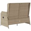 vidaXL Gartenbank Verstellbar mit Kissen Beige Poly Rattan