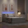 vidaXL Bett mit Stauraum und LED mit LED Hellgrau 140 x 190 cm Stoff