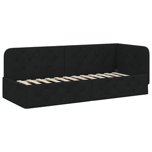 vidaXL Eckbettgestell Schwarz 80 x 200 cm Stoff