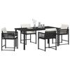 vidaXL Garten Essgruppe 5 pcs Schwarz Poly-Rattan