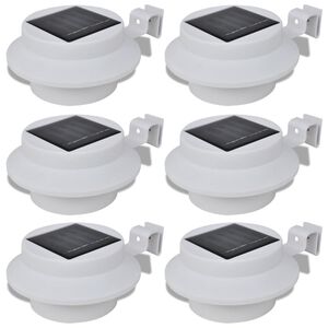 6x Au&szlig;enlampe Sonnenlichtset Zaunlicht Dachrinne-Licht wei&szlig;