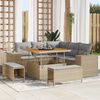 vidaXL Gartensofa-set mit Kissen 8 pcs Beige Poly-Rattan
