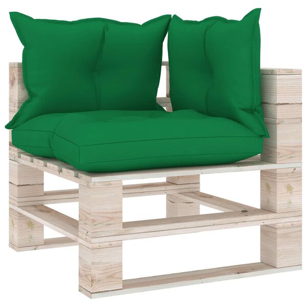 vidaXL Garten-Palettensofa 3-Sitzer mit Kissen Kiefernholz