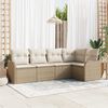 vidaXL Gartensofa-set mit Speicher 5 pcs Beige Poly-Rattan