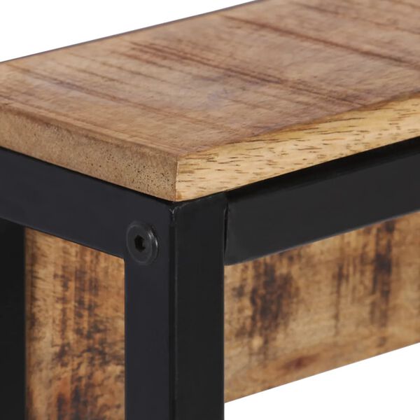 vidaXL Garderobe 87x10x27 cm Raues Massivholz Mango