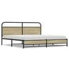 vidaXL Metallbett ohne Matratze Sonoma-Eiche 180x200 cm