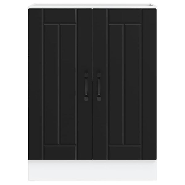vidaXL Spülenunterschrank Lucca Schwarz Holzwerkstoff