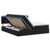 vidaXL LED-Speicherbett mit Matratze Schwarz 200 x 200 cm Samt