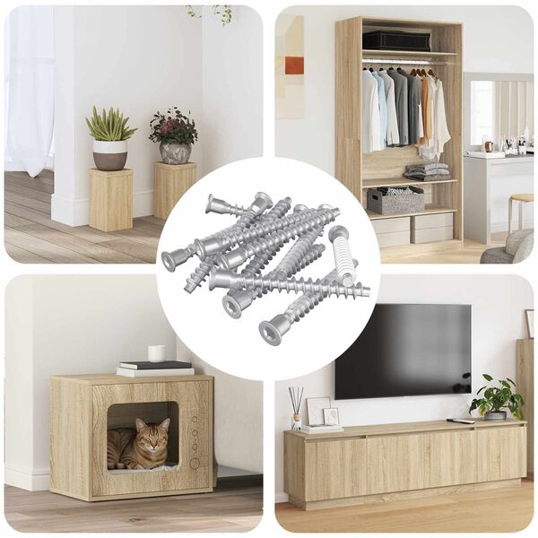 vidaXL Confirmat-Schrauben 2100 pcs Silber Metall