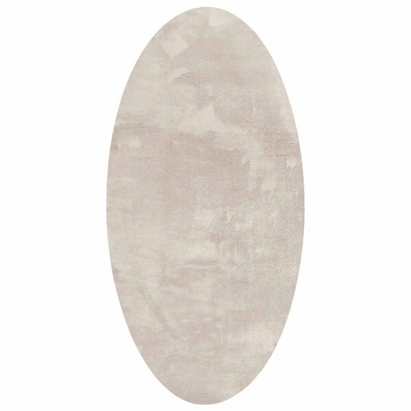 vidaXL Bereichsteppiche Oval HUARTE Beige 80 x 150 cm 100 %Polyester