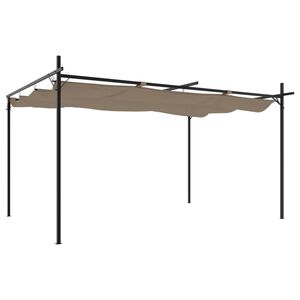 vidaXL Pergola mit Schiebedach Taupe 395x292x230 cm
