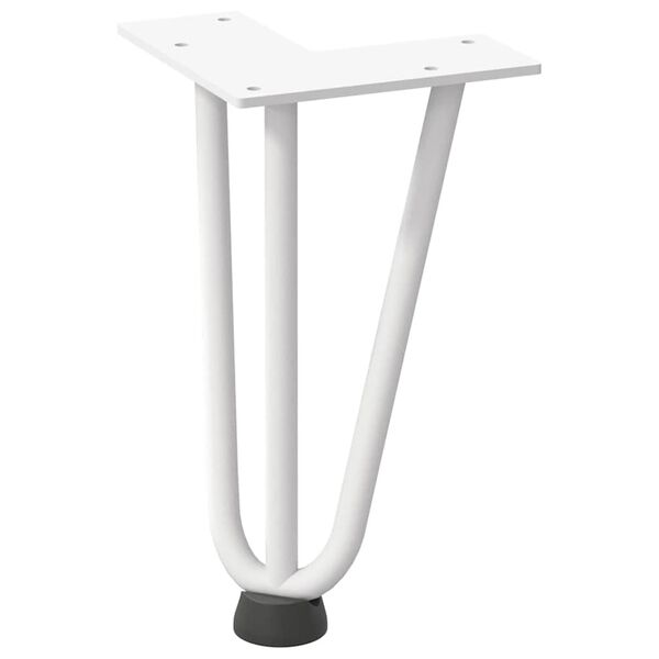 vidaXL Haarnadelbeine für Couchtisch 4 Stk. Weiß 20 cm Massivstahl