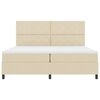 vidaXL Boxspringbett mit Matratze mit LED Creme 200 x 200 cm Stoff
