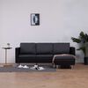 vidaXL 3-Sitzer-Sofa mit Kissen Schwarz Kunstleder