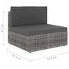 vidaXL Modulares Mittelsofa Poly Rattan Grau