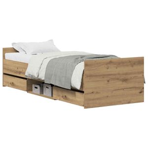 vidaXL Bettrahmen Artisan-Eiche 193 x 78 x 50 cm Holzwerkstoff