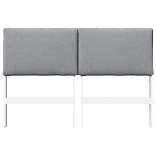 vidaXL Gepolstertes Kopfteil Hellgrau 140 cm Massives Kiefernholz