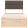 vidaXL Bettgestell mit gepolstertem Kopfteil Taupe 100 x 200 cm