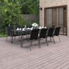 vidaXL 9-tlg. Garten-Essgruppe Stahl