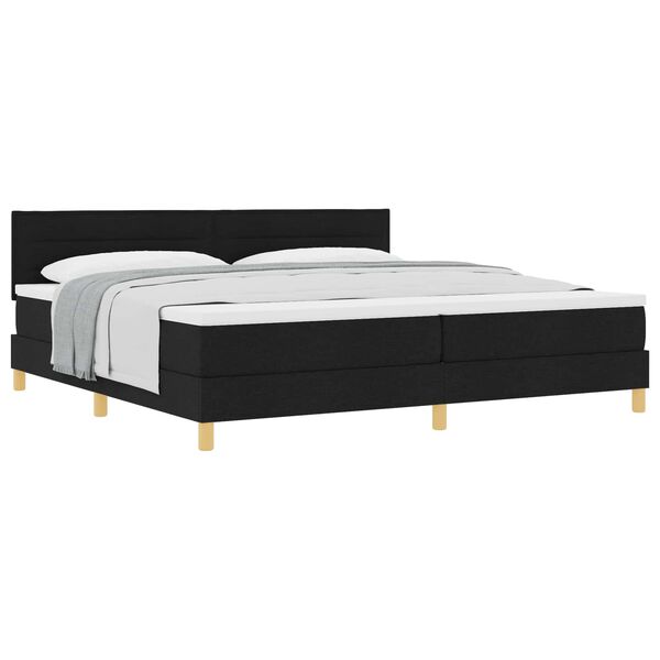 vidaXL Boxspringbett mit Matratze Schwarz 200 x 200 cm Stoff