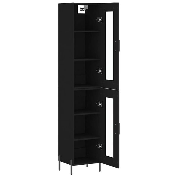 vidaXL Highboard Schwarz 34,5x34x180 cm Holzwerkstoff