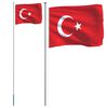 vidaXL Flagge der T&uuml;rkei mit Mast 6,08 m Aluminium