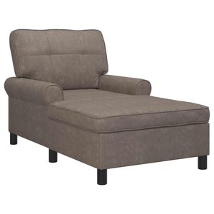 vidaXL Lounge-Liege mit Kissen Grau 91 x 157 x 91 cm Antikes PU
