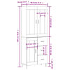 vidaXL Highboard Grau Sonoma 69,5x34x180 cm Holzwerkstoff