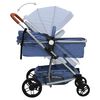 vidaXL 2-in-1-Kinderwagen Marineblau Aluminium