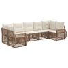 vidaXL Gartensofa-set 7 stk. 7-Sitzanzahl Beige und Cremewei&szlig;