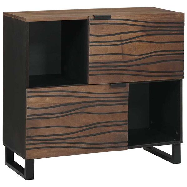 vidaXL Sideboard Braun 80 x 33 x 75 cm massives Mangoholz