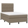 vidaXL Boxspringbett mit Matratze Taupe 120x190 cm Stoff