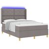 vidaXL Boxspringbett mit Matratze Taupe 160 x 200 cm Stoff