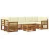 vidaXL Outdoor-Sofagarnitur 8 pcs Natur und Creme Massivholz Akazie
