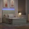 vidaXL Bett mit Stauraum und LED mit LED Hellgrau 140 x 200 cm Samt