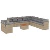 vidaXL 12-tlg. Garten-Sofagarnitur mit Kissen Beige Poly Rattan