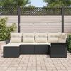 vidaXL Gartensofa-set mit Speicher 6 pcs Schwarz Poly-Rattan