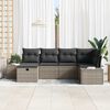 vidaXL Gartensofa-set mit Kissen 6 pcs Grau Poly-Rattan